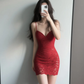 Sexy Mermaid Spaghetti Straps Burgundy Lace Short Homecoming Dress 21th Birthday Outfits C5967