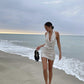 Charming Mermaid Halter Sequin Short Homecoming Dress 23th Birthday Outfits C5979