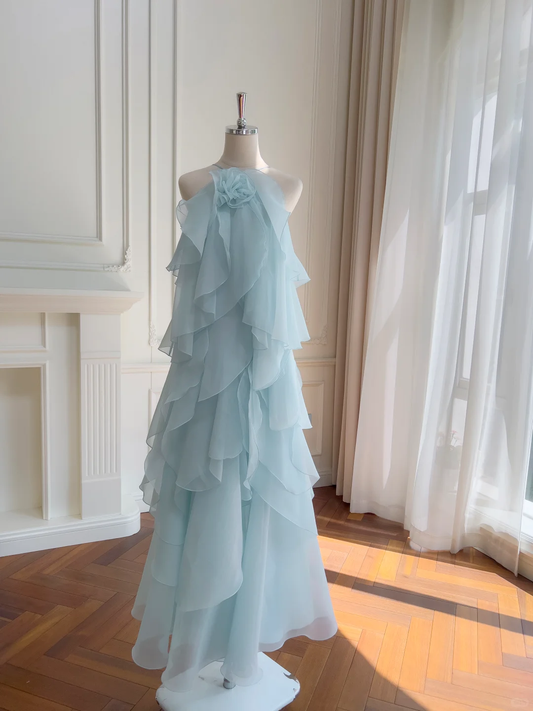 Lovely A Line Halter Chiffon Long Prom Dress,Formal Dress C5993