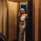 Charming Mermaid Strapless Satin Ruffle Slit Long Prom Dress,Formal Dress C5994