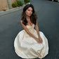 Elegant A Line Strapless Satin Long Prom Dress,Formal Dress C6014