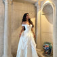 Princess A Line Off The Shoulder Satin Chiffon Long Prom Dress,Formal Dress C6016