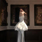 Unique Pretty Mermaid Strapless Satin Long Prom Dress,Formal Evening Dress C6020