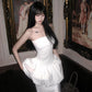 Unique Pretty Mermaid Strapless Satin Long Prom Dress,Formal Evening Dress C6020