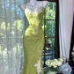Pretty Mermaid Spaghetti Straps Lace Long Prom Dress,Formal Evening Dress C6025