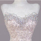 Shiny Mermaid Strapless Tulle Sequin Long Prom Dress,Formal Evening Dress C6026