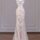Shiny Mermaid Strapless Tulle Sequin Long Prom Dress,Formal Evening Dress C6026