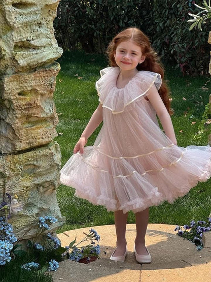Robe de demoiselle d'honneur princesse en tulle coupe A C6030