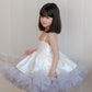 Robe de bal princesse à bretelles spaghetti en satin et tulle pour fille C6031