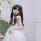 Unique A Line Satin Tulle Short Sleeves Flower Girl Dress C6033