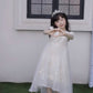 Unique A Line Satin Tulle Short Sleeves Flower Girl Dress C6033