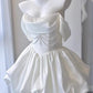Princess A Line Off The Shoulder Satin Beaded Short Homecoming Dress 16th Birthday Outfits C6036