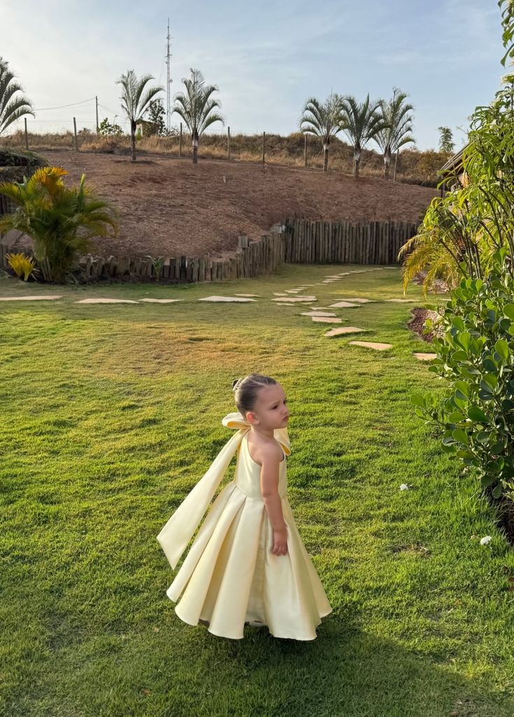Cute A Line One Shoulder Satin With Bow Knot Flower Girl Dress C6050