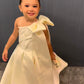 Cute A Line One Shoulder Satin With Bow Knot Flower Girl Dress C6050