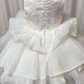 Pretty Ball Gown High Neck Satin Sequin Flower Girl Dress C6052