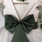 Chic Ball Gown Satin Tulle Ruffle Sleeves With Bow Knot Flower Girl Dress C6054