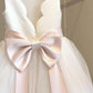 Pretty Ball Gown Satin Tulle Back With Bow Knot Flower Girl Dress C6055