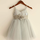 Pretty A Line Spaghetti Straps Tulle Sequin Flower Girl Dress C6058