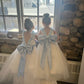 Sweet A Line Satin Tulle Applique Back With Bow Knot Flower Girl Dress C6060