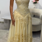 Pretty A Line Strapless Chiffon Lace Long Prom Dress, Evening Dress C6064
