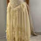 Pretty A Line Strapless Chiffon Lace Long Prom Dress, Evening Dress C6064