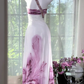 Chic A Line One Shoulder Chiffon Sequin Printed Butterfly Long Prom Dress, Evening Dress C6070
