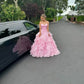 Sweet Ball Gown Pink Strapless Chiffon Long Prom Dress, Evening Dress C6072