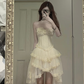 Princess A Line Strapless Tulle Lace High-Low Prom Dress, Evening Dress C6076