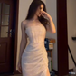 Shiny Mermaid Strapless Tulle Sequin Slit Long Prom Dress, Evening Dress C6077