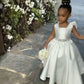 Cute A Line Satin Back With Bow Knot Flower Girl Dress C6081