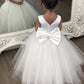 Sweet A Line Satin Tulle Back With Bow Knot Flower Girl Dress C6084