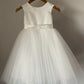 Pretty A Line Satin Tulle Back With Bow Knot Flower Girl Dress C6085