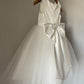 Pretty A Line Satin Tulle Back With Bow Knot Flower Girl Dress C6085