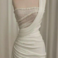 Sexy Mermaid Long Satin Sequin Long White Wedding Dresses C609