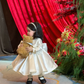 Cute Ball Gown Satin With Long Sleeves Flower Girl Dress C6092