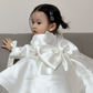 Cute Ball Gown Satin With Long Sleeves Flower Girl Dress C6092