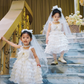 Sweet A Line Tiered Tulle Flower Girl Dress C6098