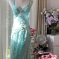 Gorgeous Mermaid Sweetheart Chiffon Sequin Beaded Long Prom Dress, Evening Dress C6113