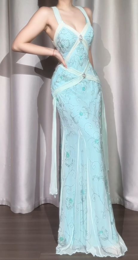 Gorgeous Mermaid Sweetheart Chiffon Sequin Beaded Long Prom Dress, Evening Dress C6113