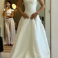 Classy A Line Spaghetti Straps Satin Long Prom Dress, Evening Dress C6128