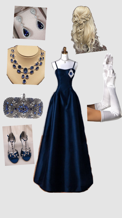 Simple A Line Spaghetti Straps Satin Long Prom Dress, Evening Dress C6132