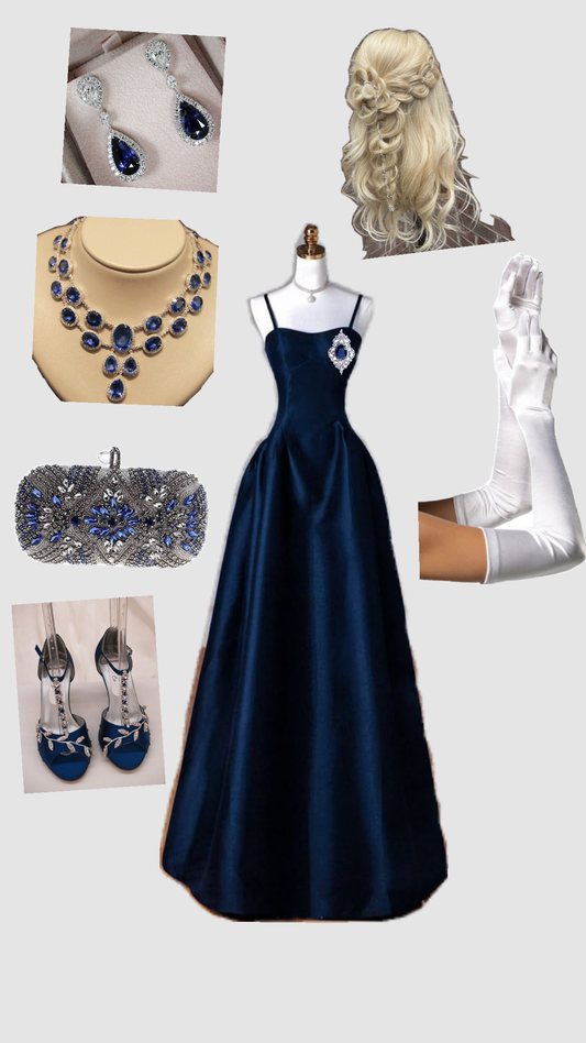 Simple A Line Spaghetti Straps Satin Long Prom Dress, Evening Dress C6132