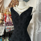 Charming Sheath Mermaid V Neck Black Satin Long Prom Dress, Evening Dress C6134