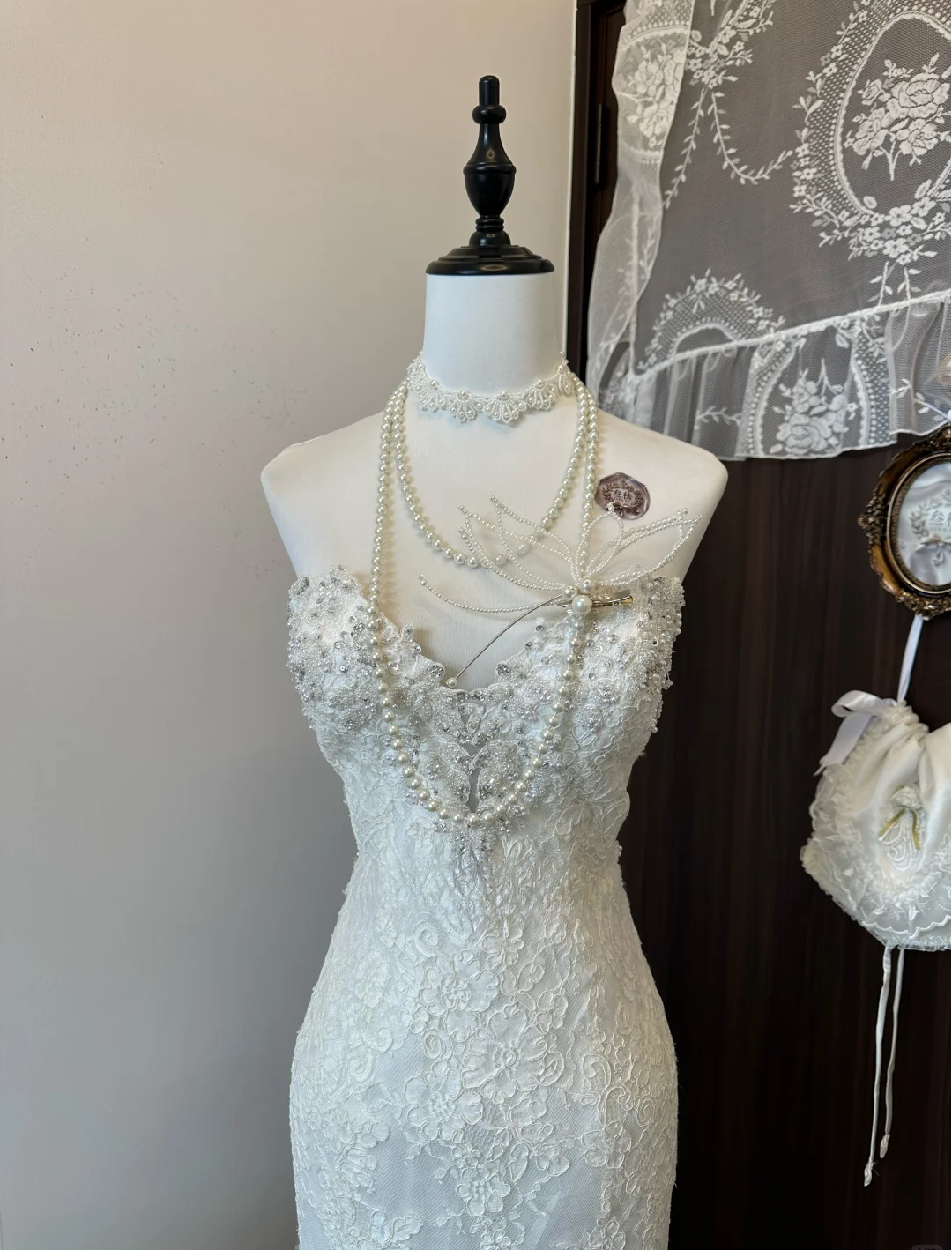 Vintage Mermaid Sweetheart Lace Beaded Long Prom Dress, Evening Dress C6141