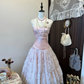 Sweet Ball Gown Strapless Light Pink Satin Lace Long Prom Dress, Evening Dress C6142