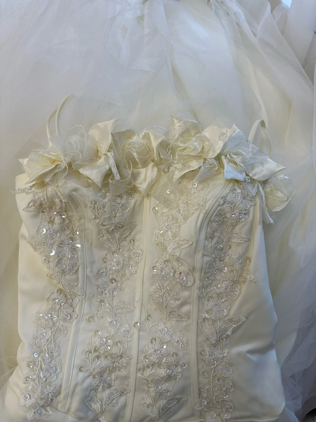 Princess A Line Spaghetti Straps Satin Tulle Lace Long Prom Dress, Evening Dress C6145