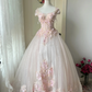 Fairy Ball Gown Tulle Applique Long Prom Dress, Evening Dress C6146