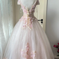 Fairy Ball Gown Tulle Applique Long Prom Dress, Evening Dress C6146