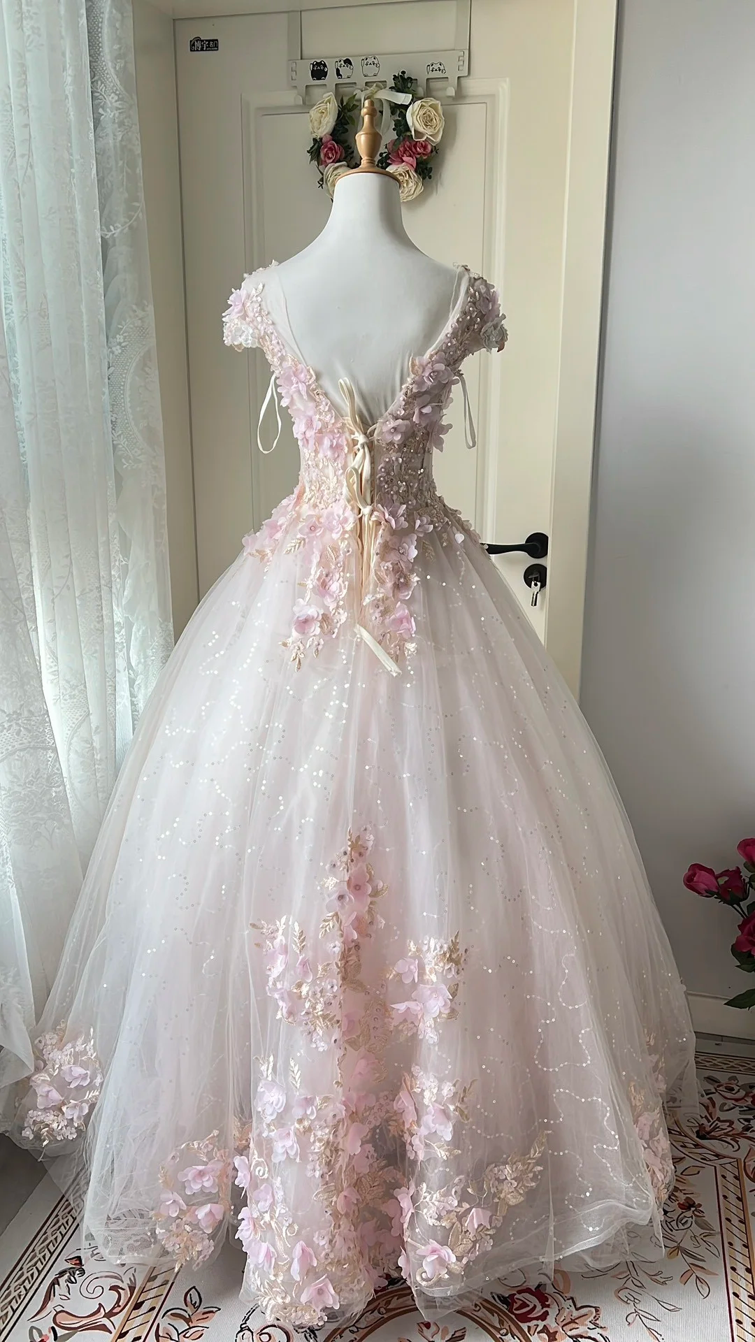 Fairy Ball Gown Tulle Applique Long Prom Dress, Evening Dress C6146