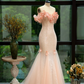 Pretty Fashion Mermaid Off The Shoulder Tulle Sequin Long Prom Dress, Evening Dress C6150